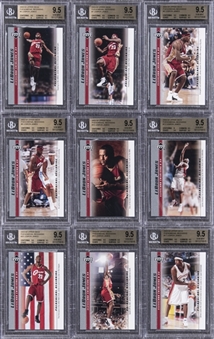 2003/04 Upper Deck Phenominal Beginning LeBron James Rookie Cards BGS GEM MINT 9.5 Collection (9 Different) 